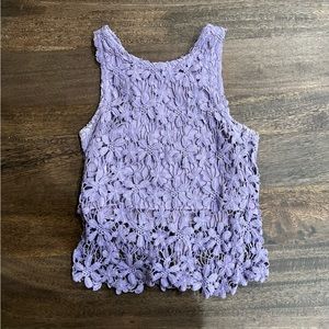 Purple lace crop top